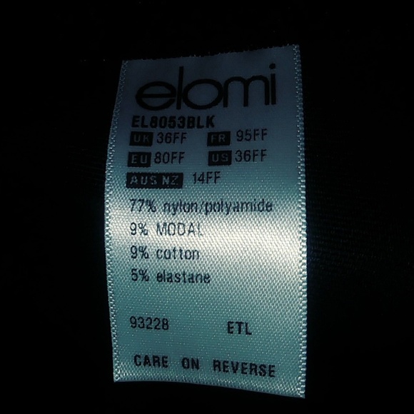 Elomi Maternity Beatrice EL8053 Black Bra 36 FF - Picture 4 of 5